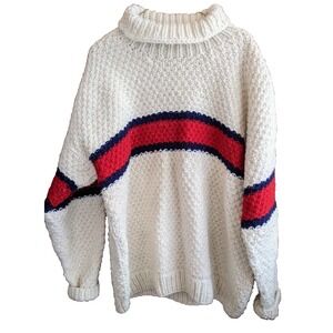 Vintage Sweater 100% Wool Incas Craft Heavywight L-XL Ecuador Colorblock Stripe
